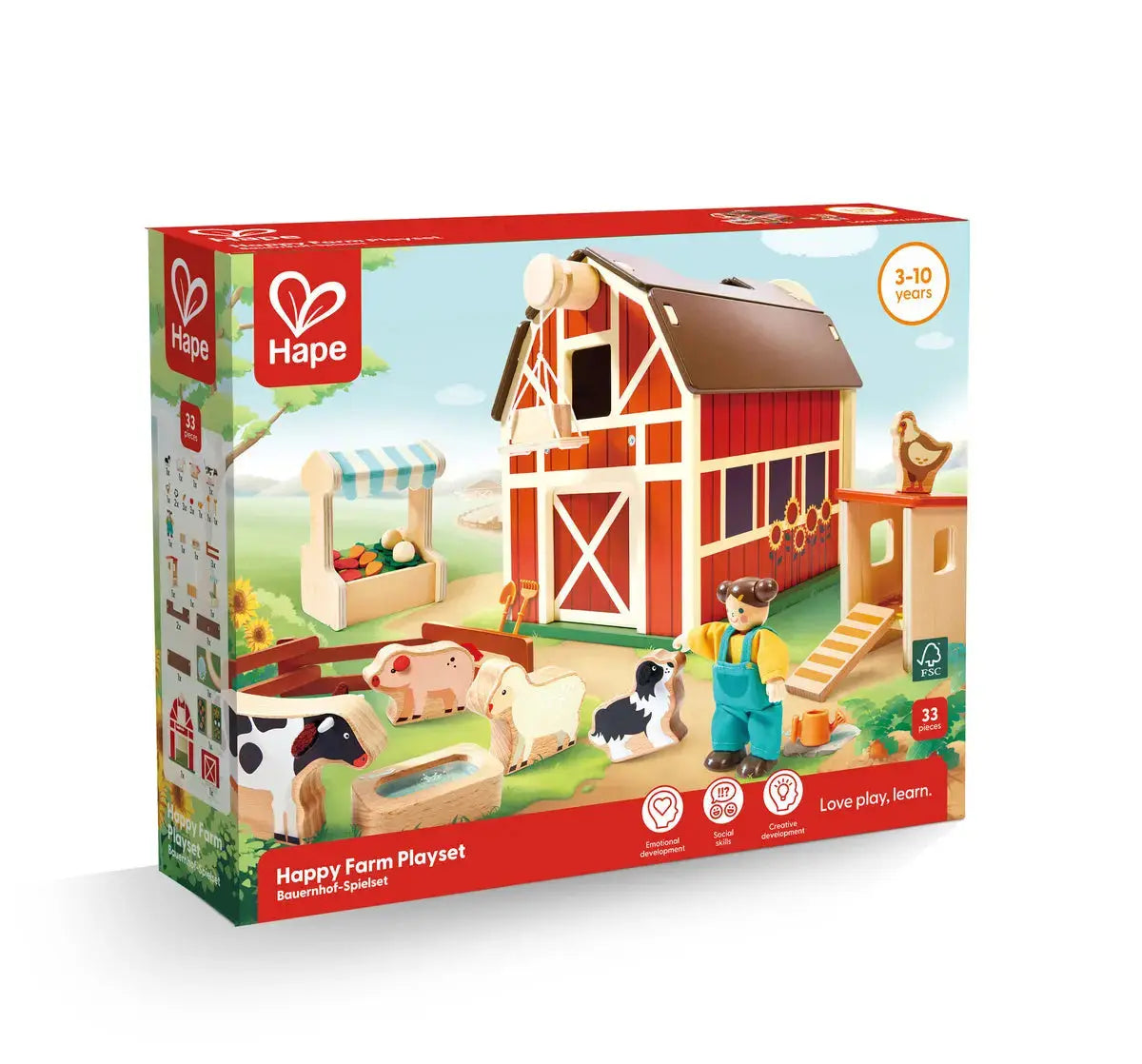 ハペ　5種 Hape Happy Farm Playset - HapeToys