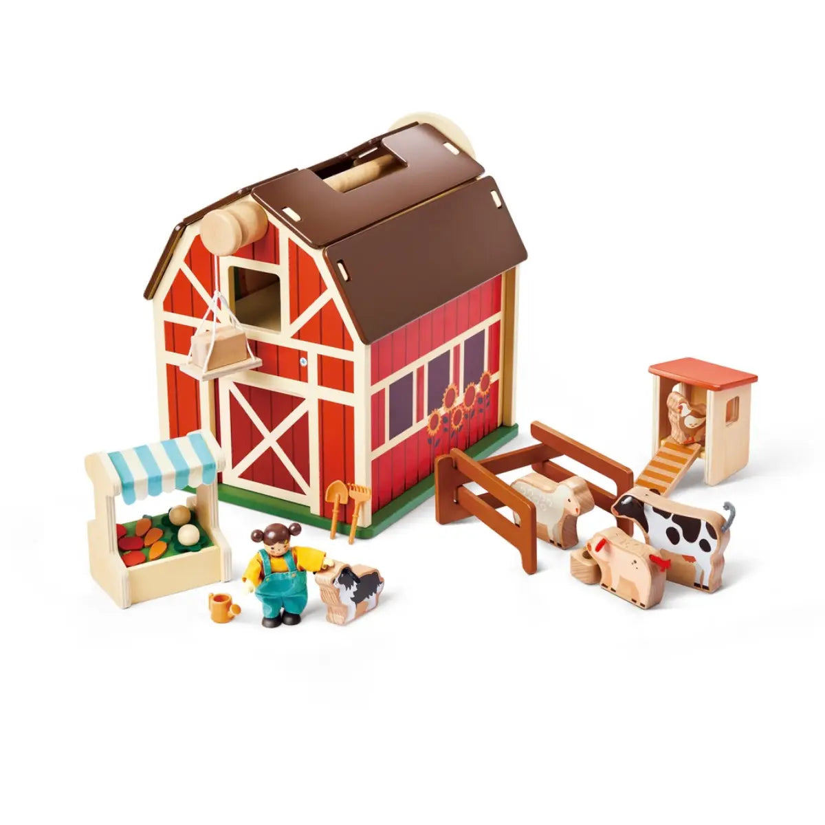 ハペ　5種 Hape Happy Farm Playset - HapeToys