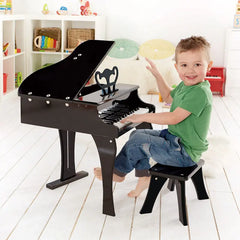 Hape Happy Grand Piano Toddler Wooden Musical Instrument, Black Hape-Toy-Market