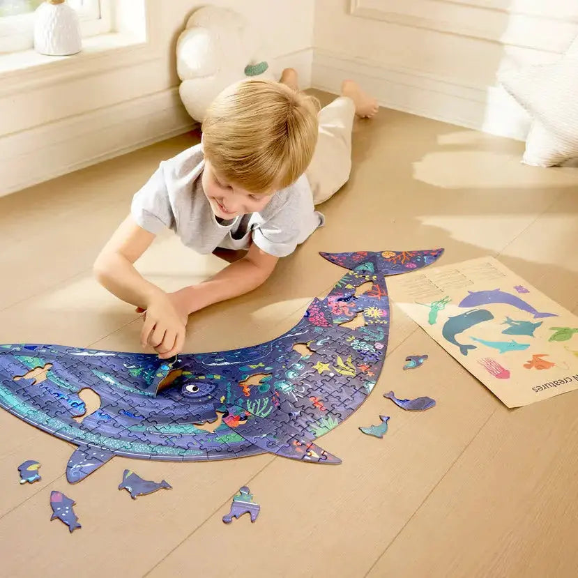 Hape Humpback Whale Shimmer Floor Puzzle - 200pcs Hape
