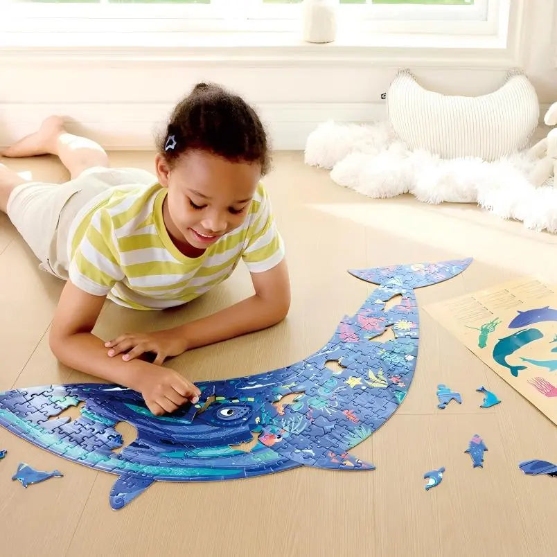 Hape Humpback Whale Shimmer Floor Puzzle - 200pcs Hape