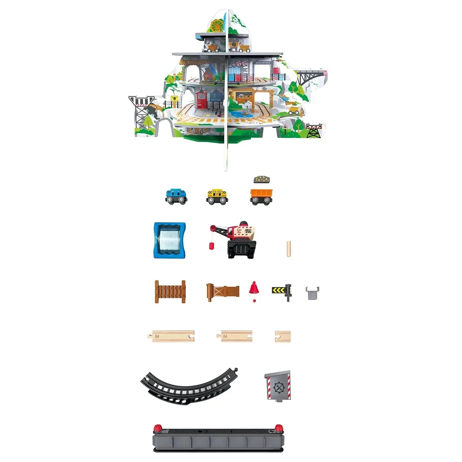 Hape Kids Wooden Railway Mighty Mountain Mine Set