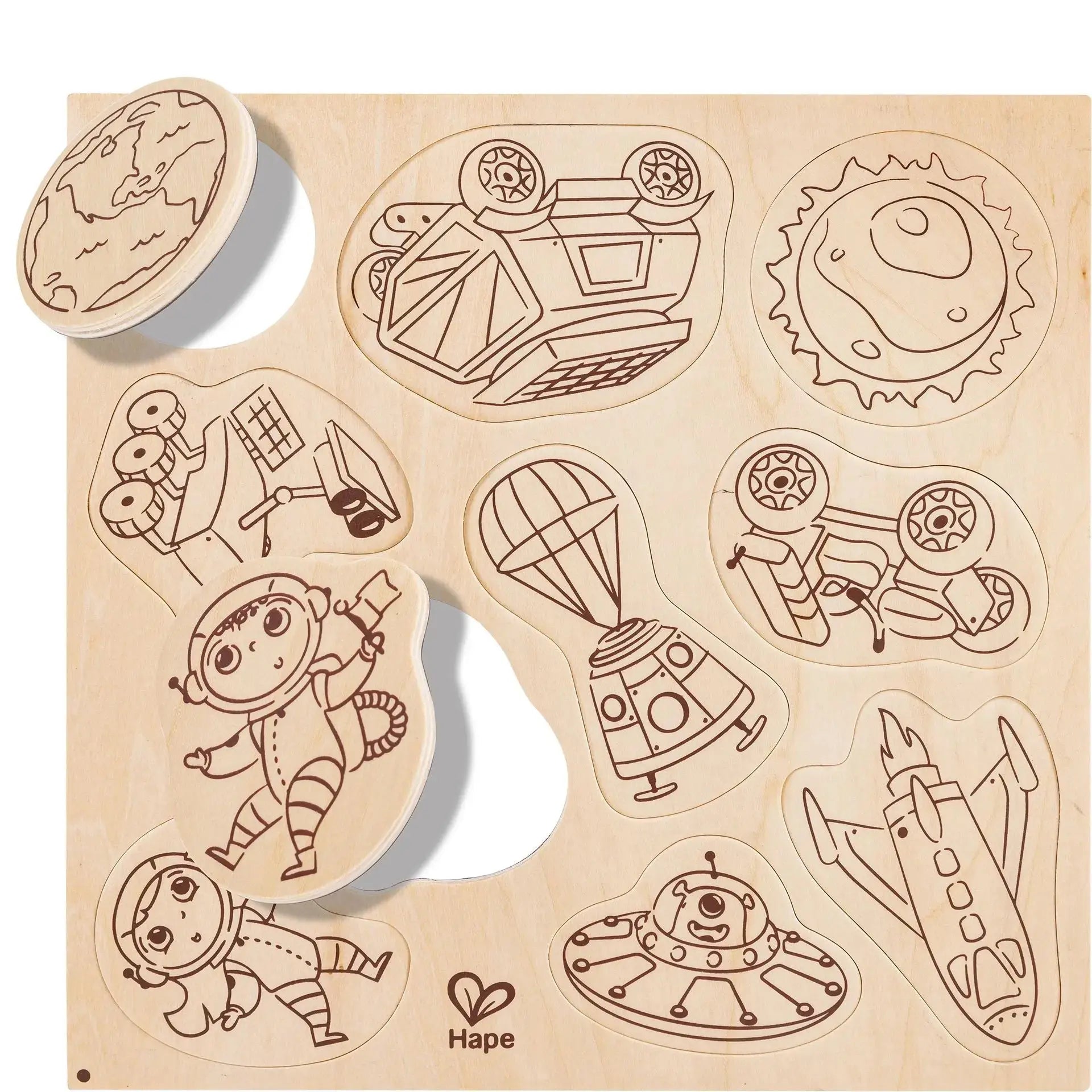 Hape Mars Life DIY Magnets | Make-Your-Own Magnet Art Set With Wooden Magnets and Glitter Markers