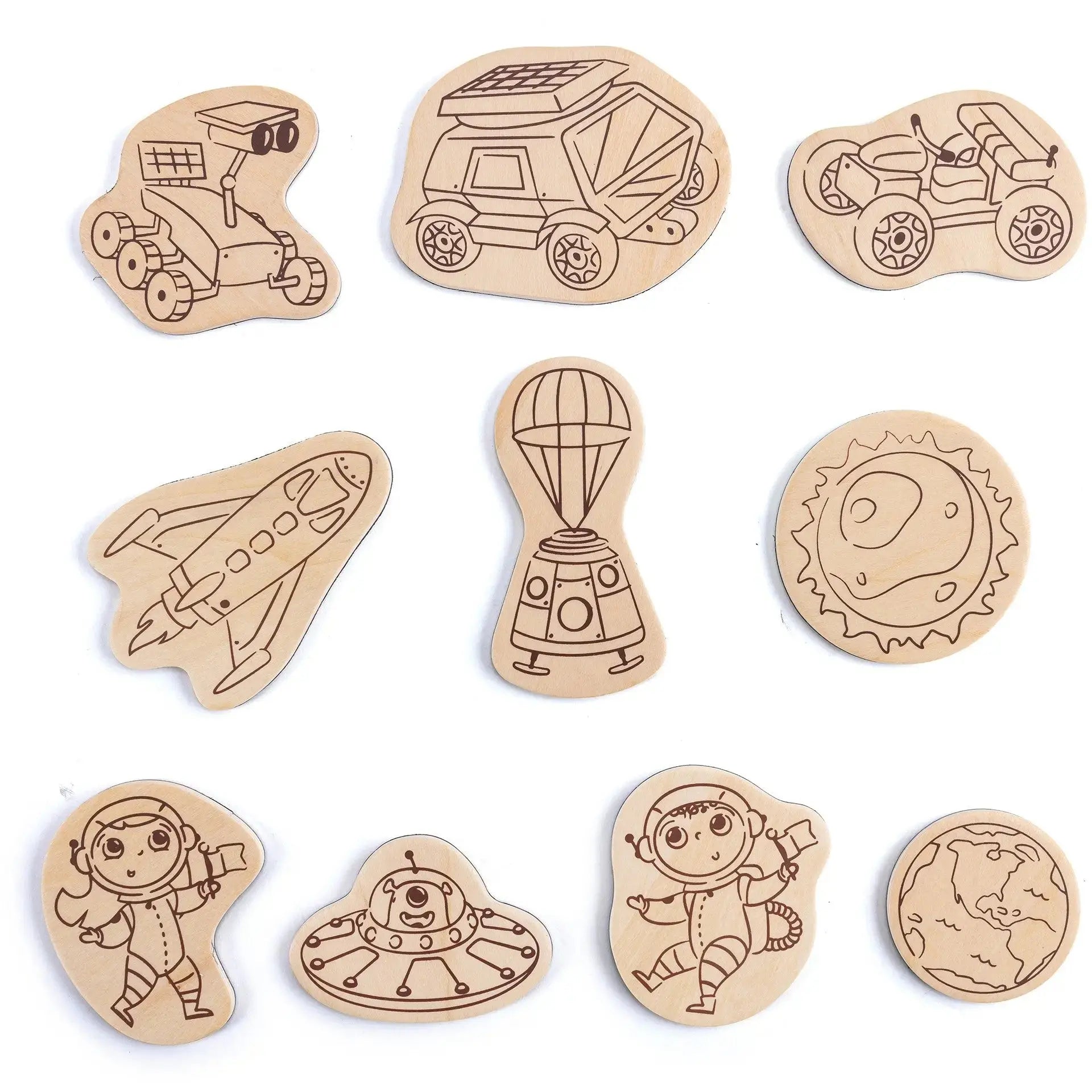 Hape Mars Life DIY Magnets | Make-Your-Own Magnet Art Set With Wooden Magnets and Glitter Markers