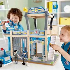 Hape Metro Police Station Play Toy Set with Sounds and Lights