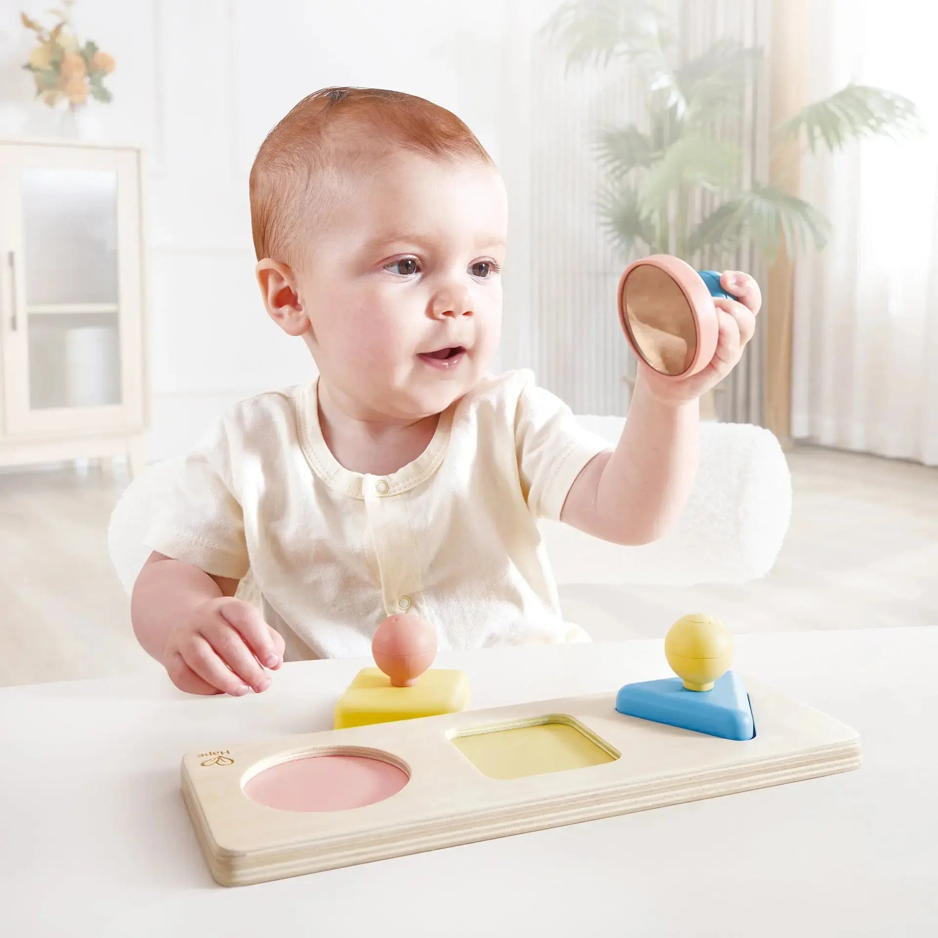 Hape Montessori Mirror Shape Puzzle | Educational Sensory Toy With Color Effects For Babies Ages 10+ Months