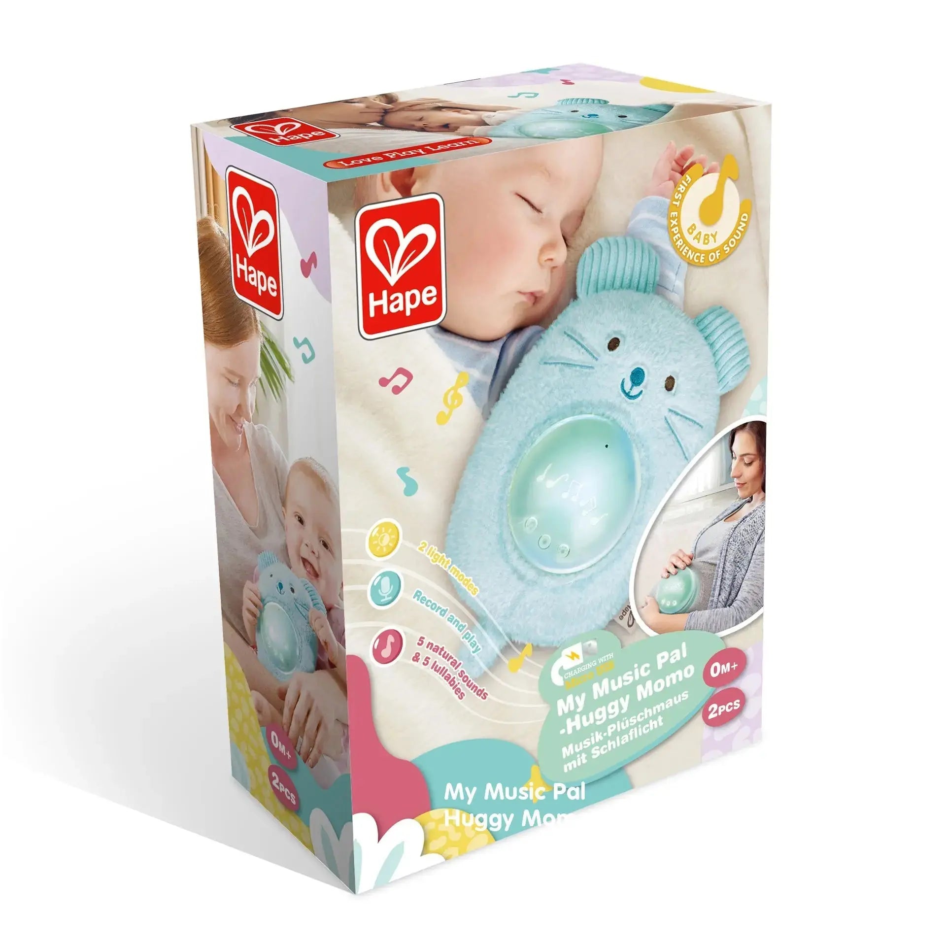 Hape My Music Pal-Huggy Momo | Portable Baby White Noise Sound Machine