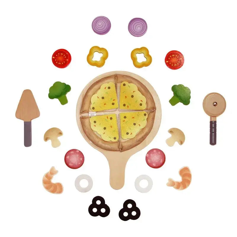 Hape Perfect Pizza Wooden Playset Kids Kitchen Pizza Oven & Delivery Box