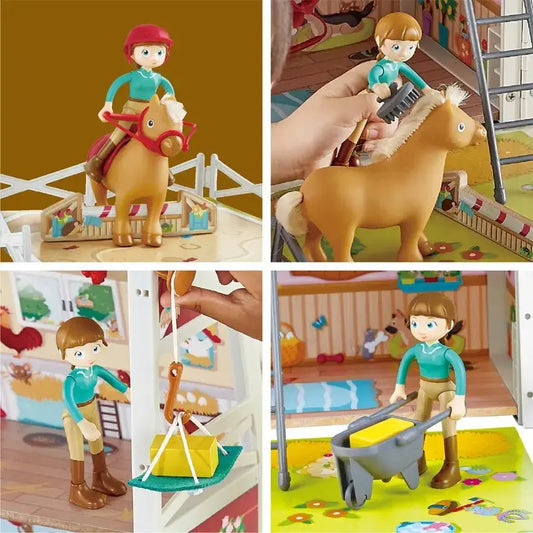 Hape Pony Ranch Barn Stable Club Playset Doll House