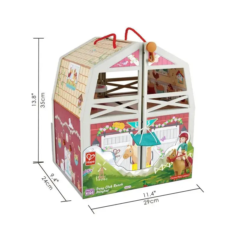 Hape Pony Ranch Barn Stable Club Playset Doll House