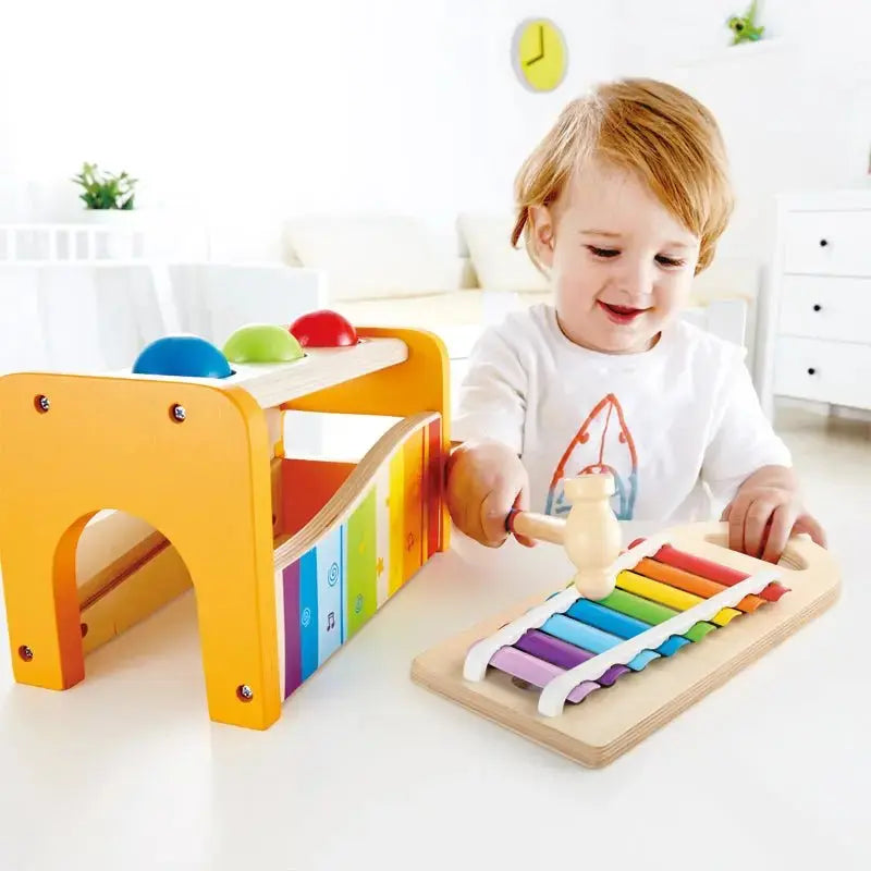 Hape Pound & Tap Bench with Slide Out Xylophone