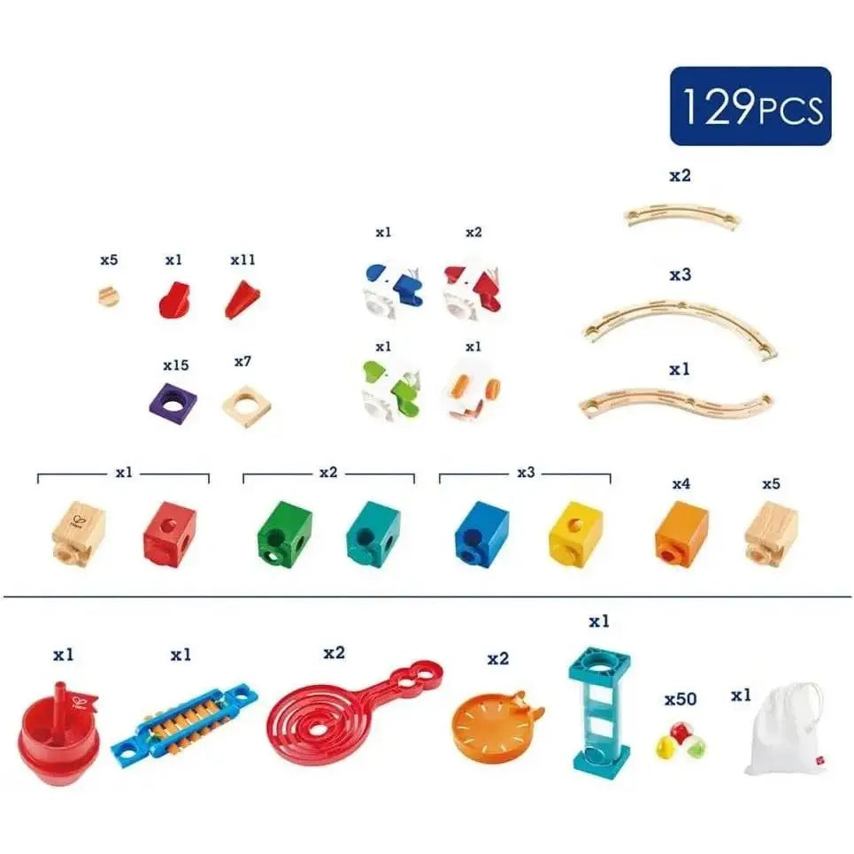 Hape Quadrilla Super Spirals Wooden Marble Run Blocks
