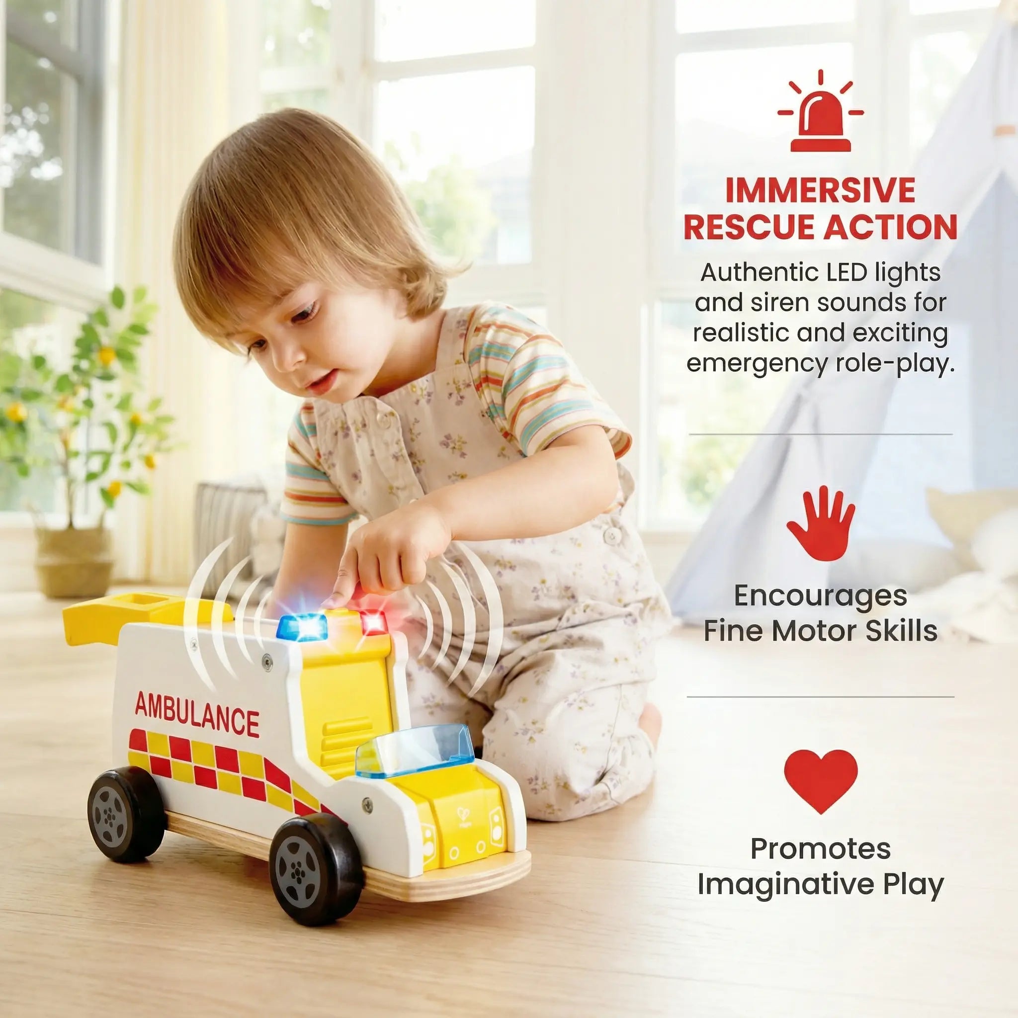 Hape Rapid Response Toy Ambulance Hape