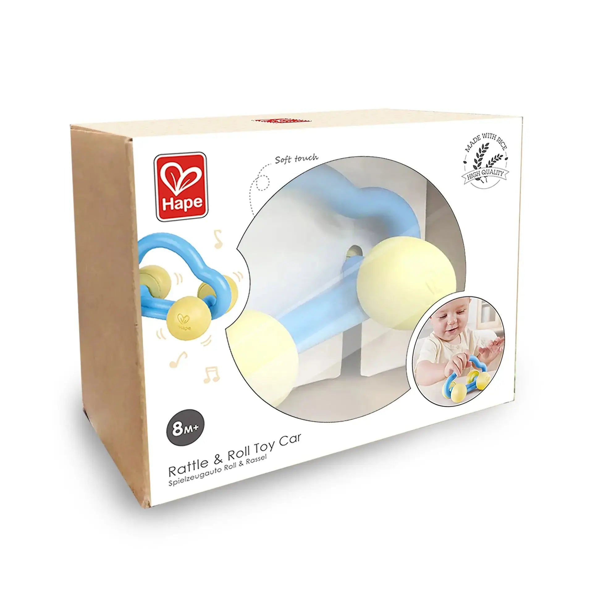 Hape Rattle & Roll Toy Car For Teething Babies