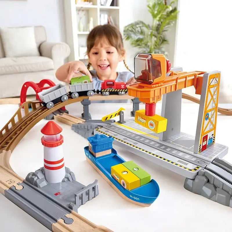 Hape Sea and Rail Cargo Transport Set