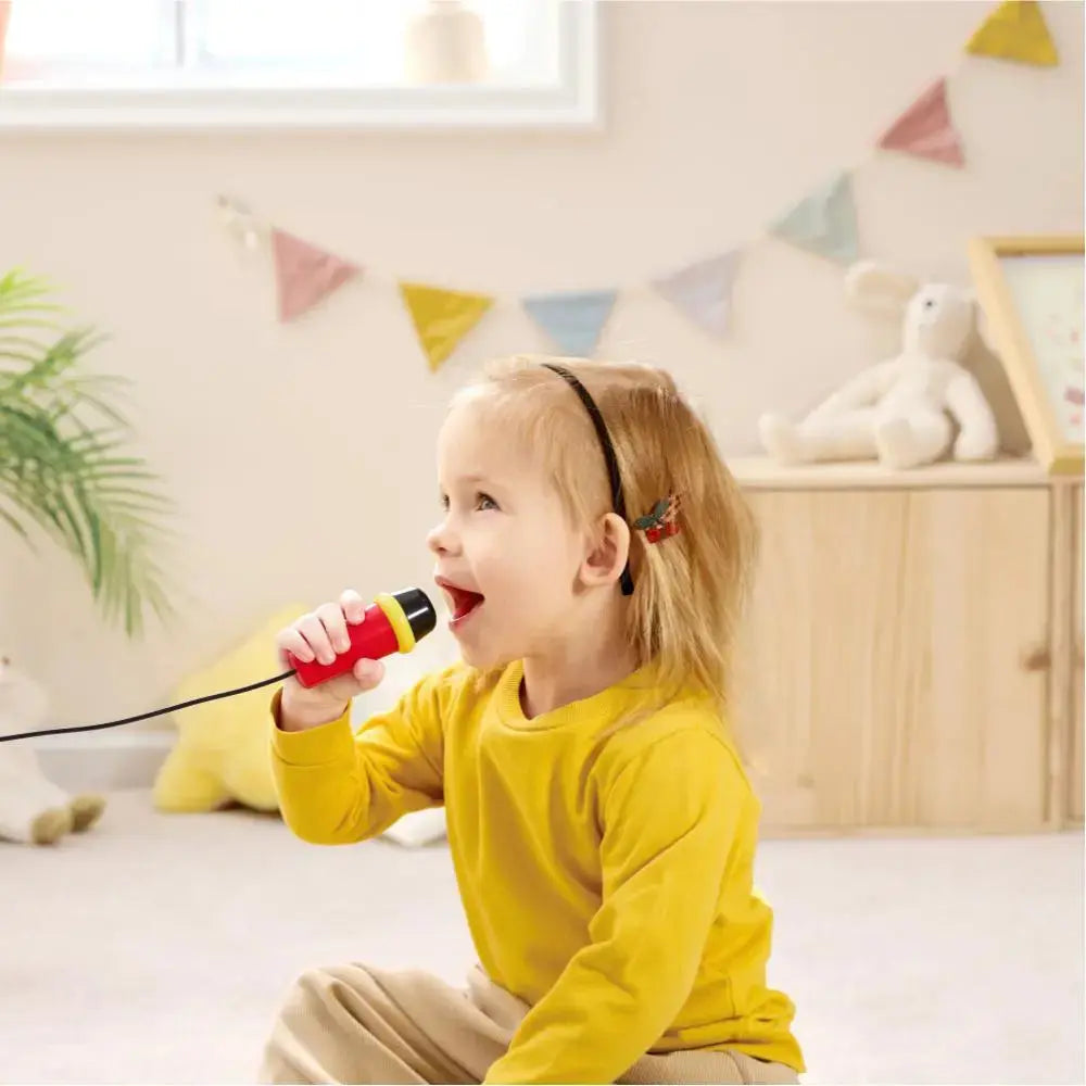 Hape Sing-Along Pixel Boombox Karaoke Toy Machine with Microphone