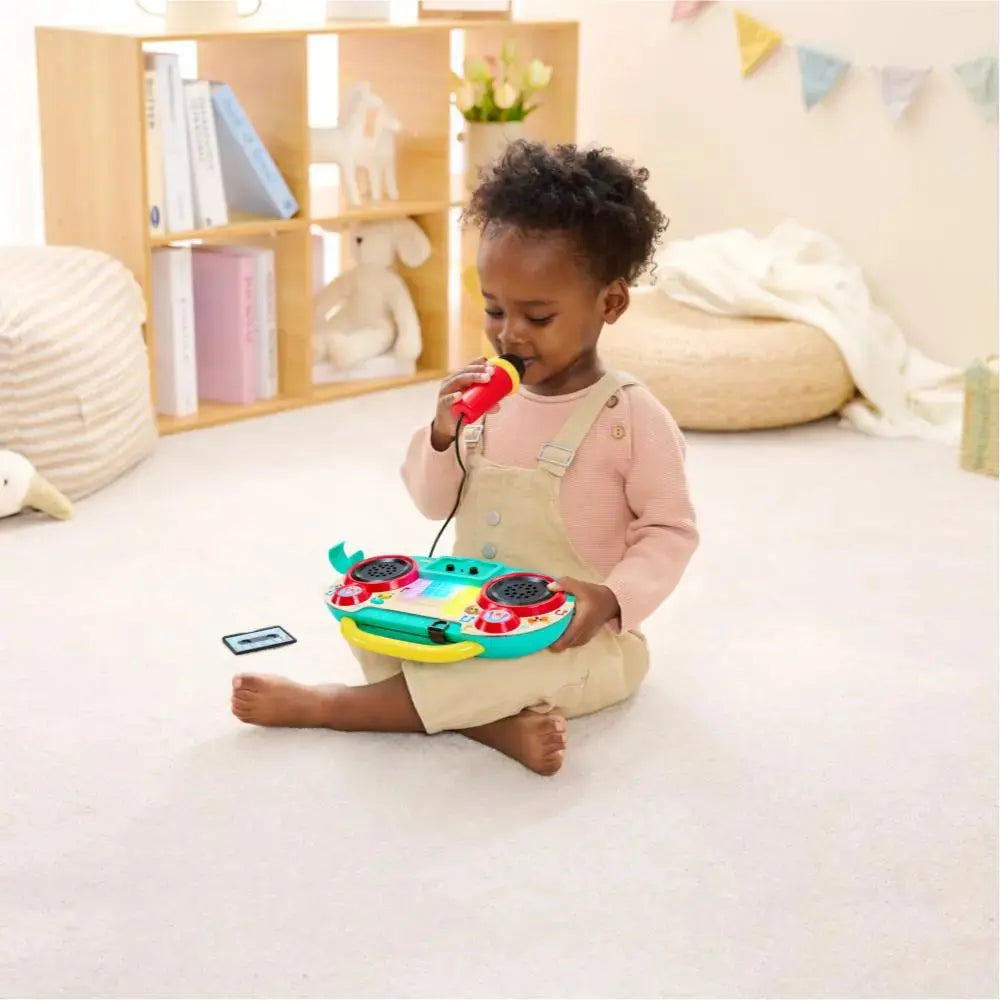 Hape Sing-Along Pixel Boombox Karaoke Toy Machine with Microphone