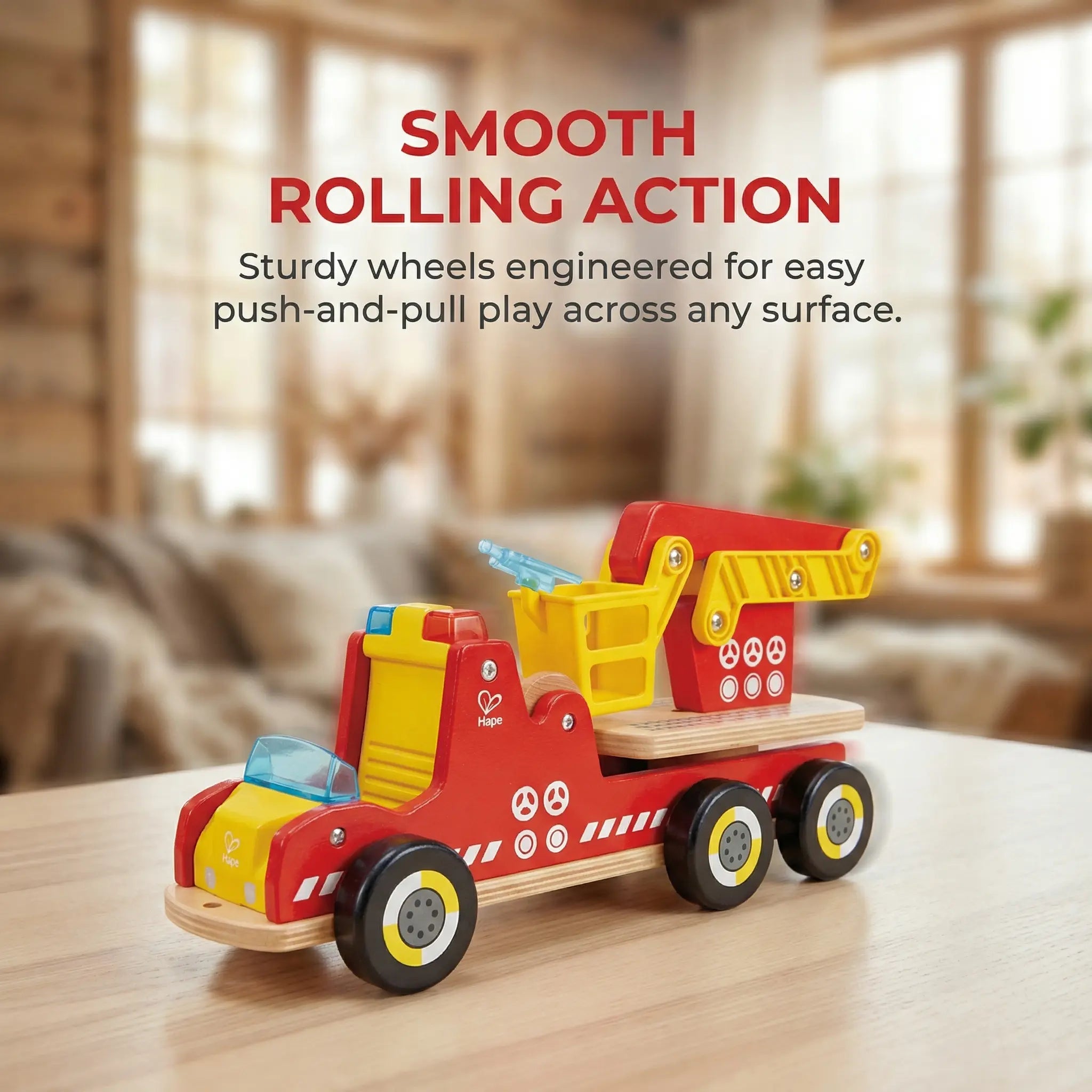 Hape Siren & Lights Toy Fire Truck Hape