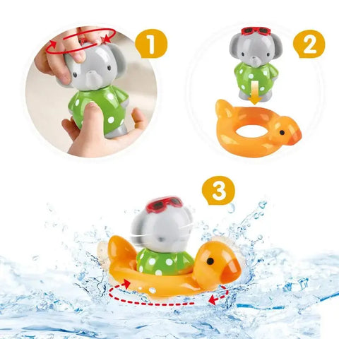 Hape Spin Splash & Swim Elephant Color-Changing Spinning Float Bath Toy