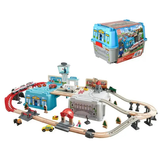  Building Sets, LEGO CITY Train Station Building with Taxi and  Rail Track Pieces