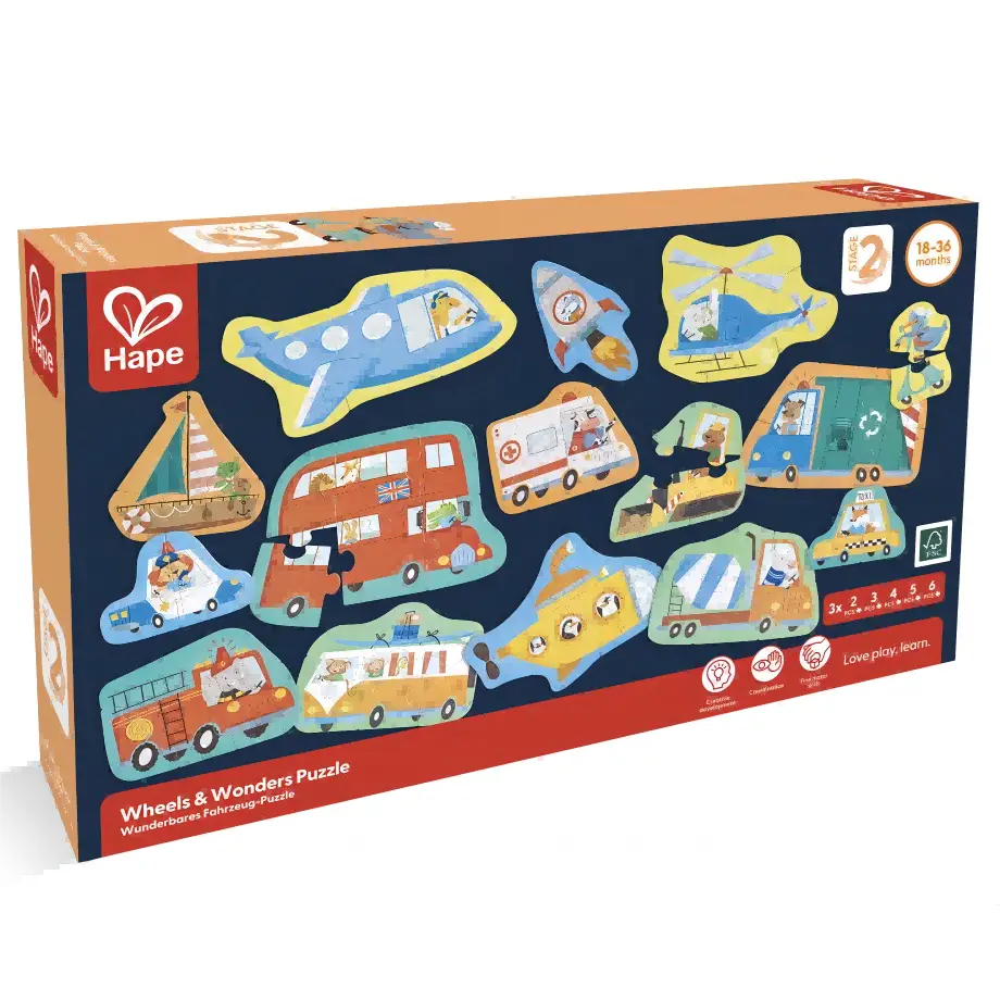 Hape Vehicle Level Up Puzzle Hape-Toy-Market