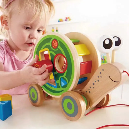  Hape Block and Roll Cart Toddler Wooden Push and Pull