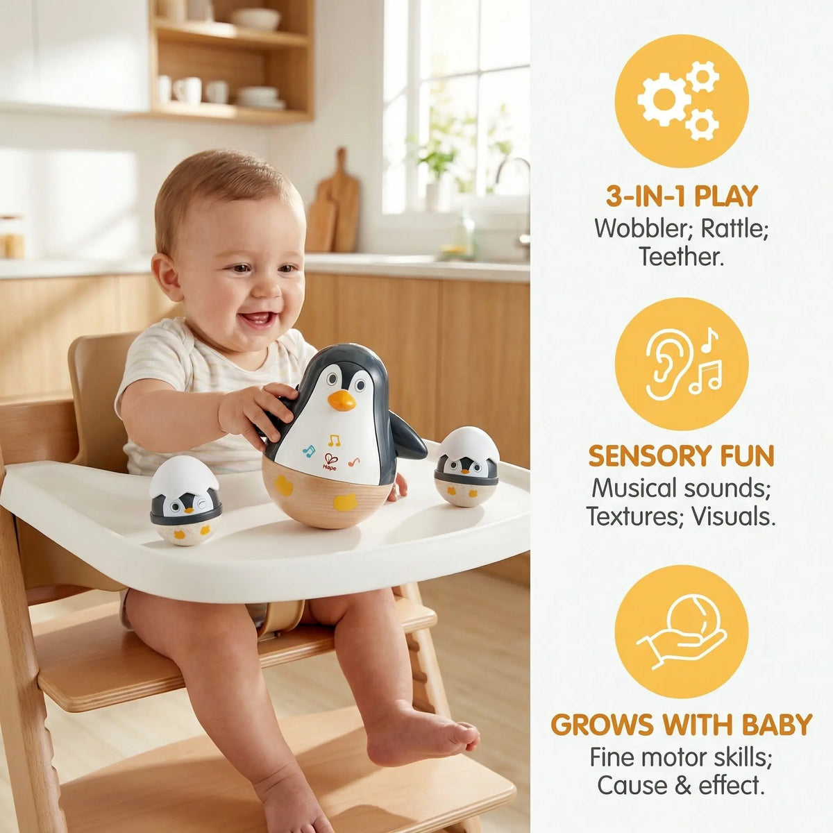 Hape Wobbling Penguin Family Hape