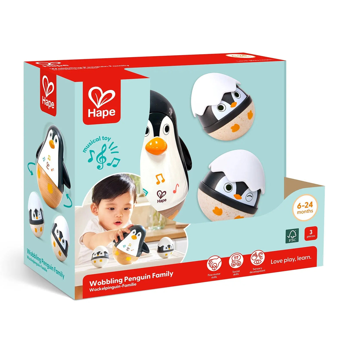 Hape Wobbling Penguin Family Hape