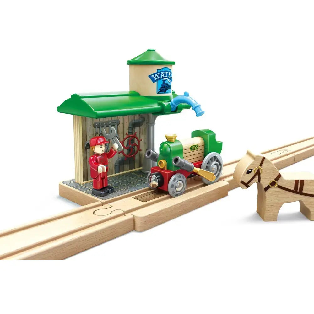 Hape Wooden Retro Train & Station Set