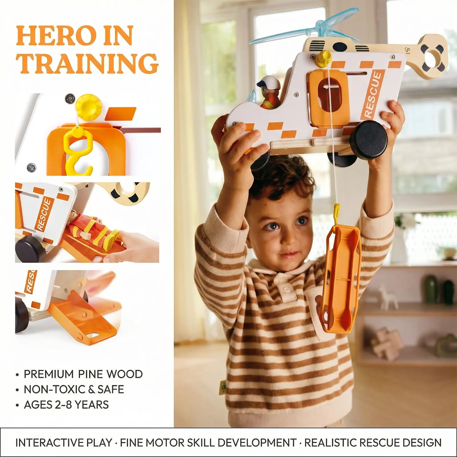 Hape 'To the Rescue' Helicopter Set Hape