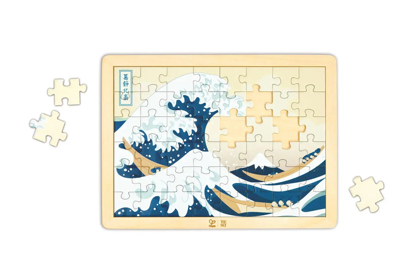 Hape x The Met Hokusai Great Wave Wooden Frame Puzzle – 48-Piece