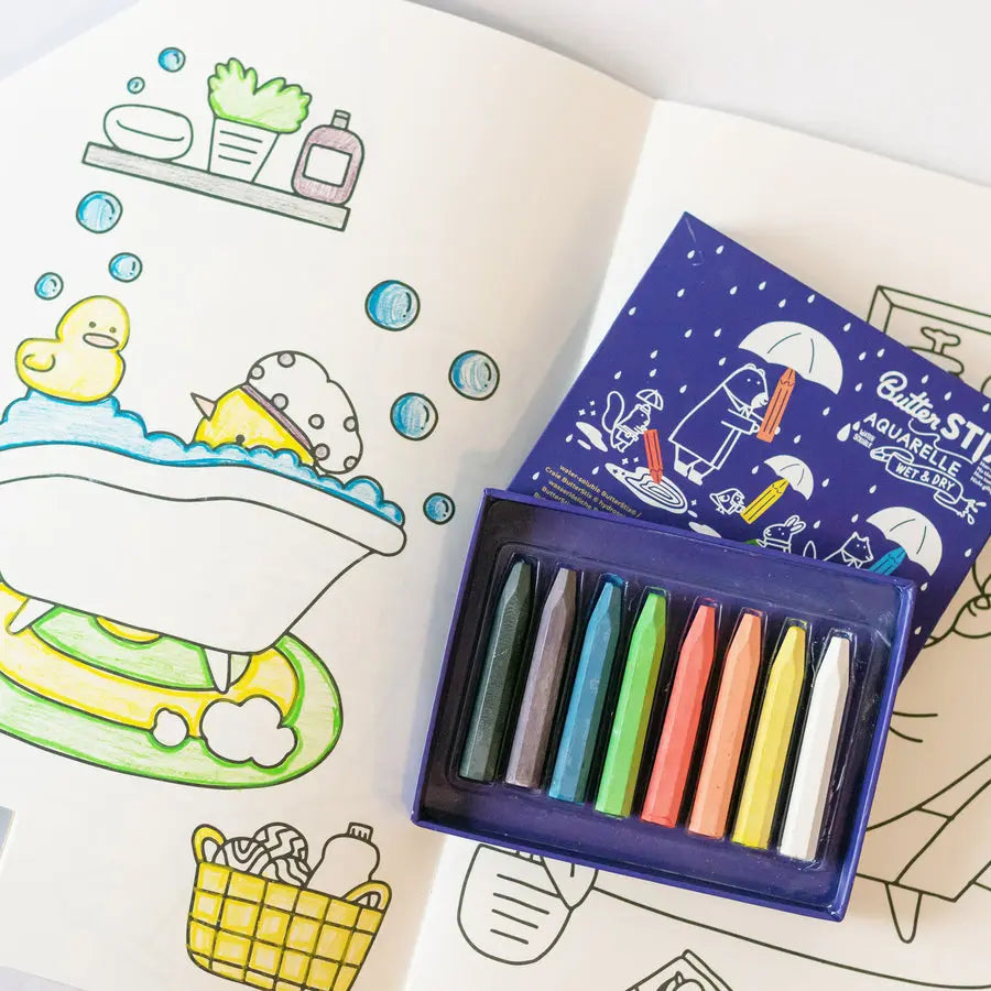 Jaq Jaq Bird ButterStix® Aquarelle Wet & Dry 8 pk with Aqua Brush Pen Jaq Jaq Bird