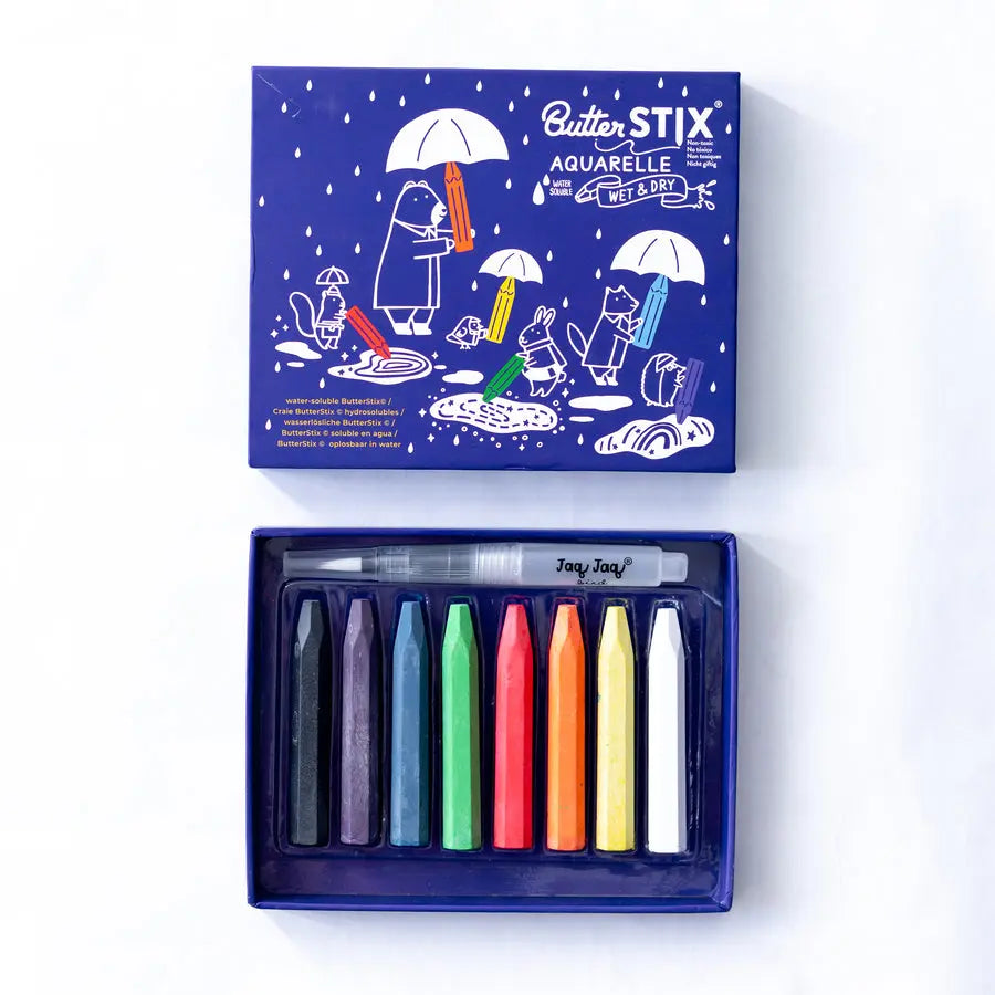 Jaq Jaq Bird ButterStix® Aquarelle Wet & Dry 8 pk with Aqua Brush Pen Jaq Jaq Bird