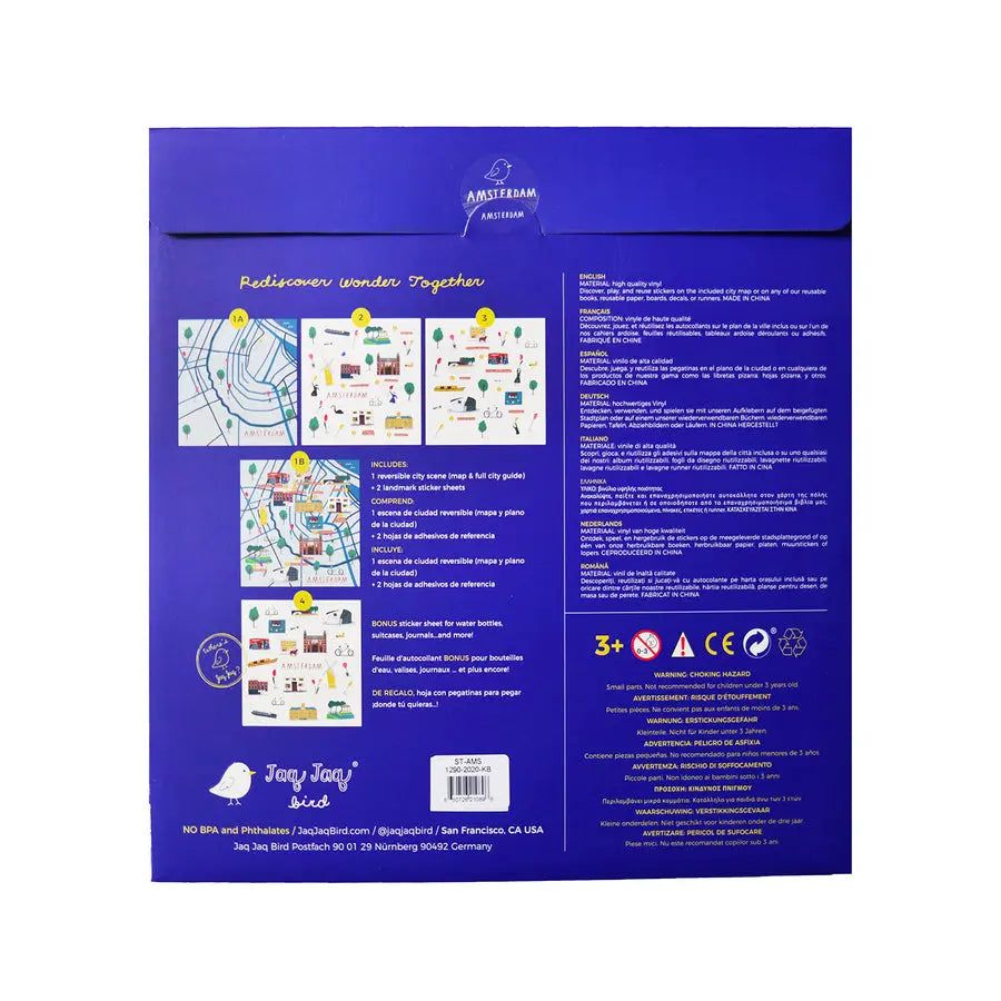 Jaq Jaq Bird Cities of Wonder Stick It & Go Activity Set- Amsterdam Jaq Jaq Bird