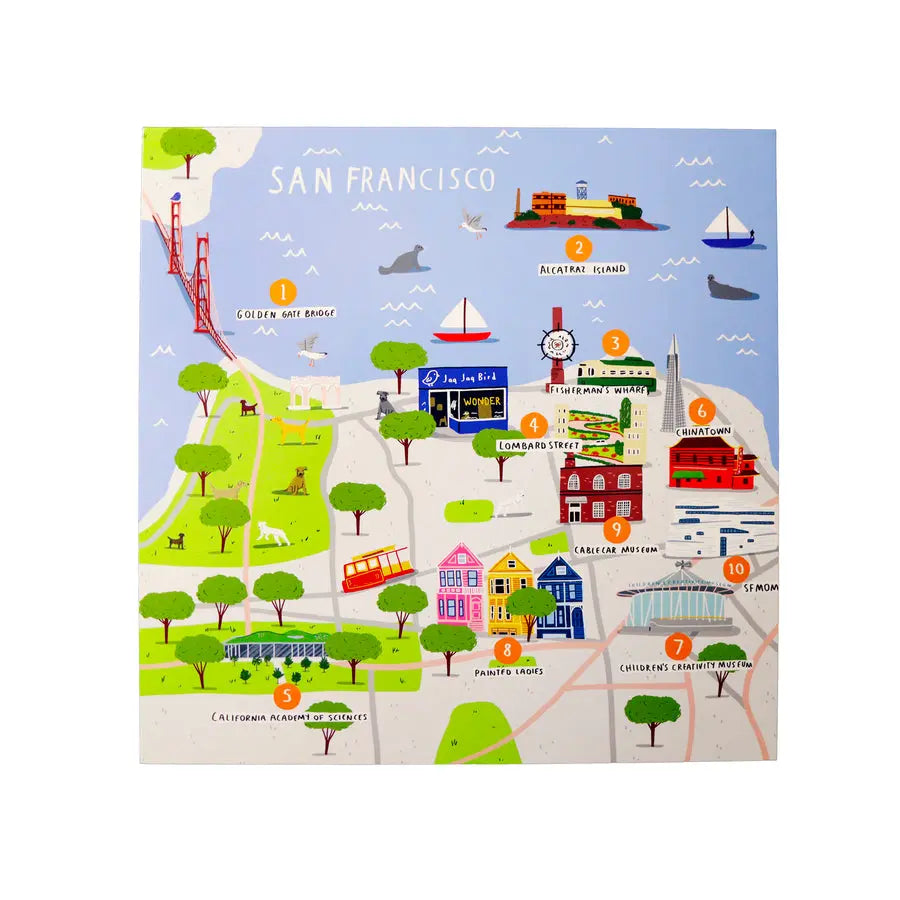Jaq Jaq Bird Cities of Wonder Stick It & Go Activity Set- San Francisco Jaq Jaq Bird