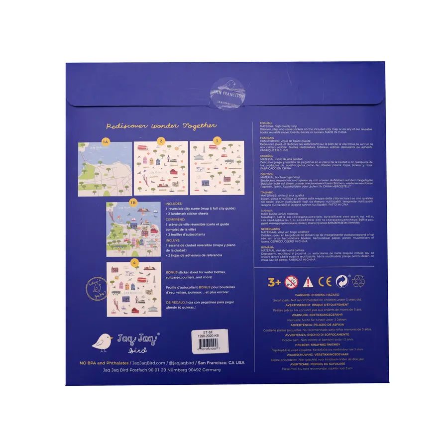 Jaq Jaq Bird Cities of Wonder Stick It & Go Activity Set- San Francisco Jaq Jaq Bird