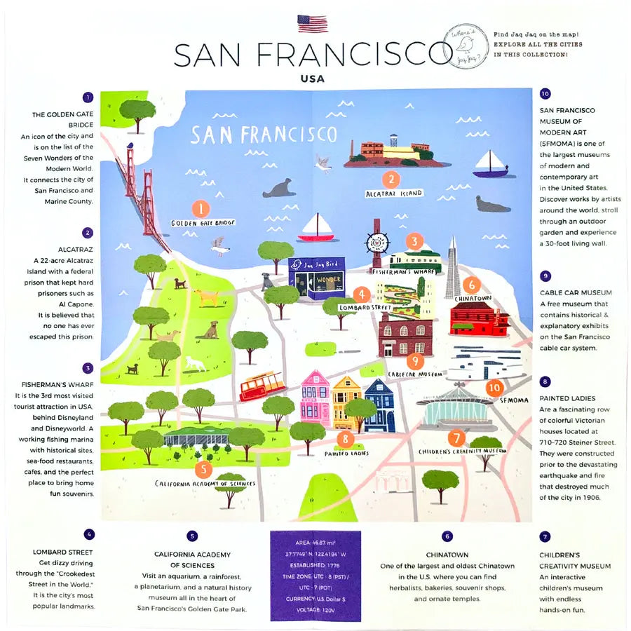 Jaq Jaq Bird Cities of Wonder erasable book San Francisco Jaq Jaq Bird