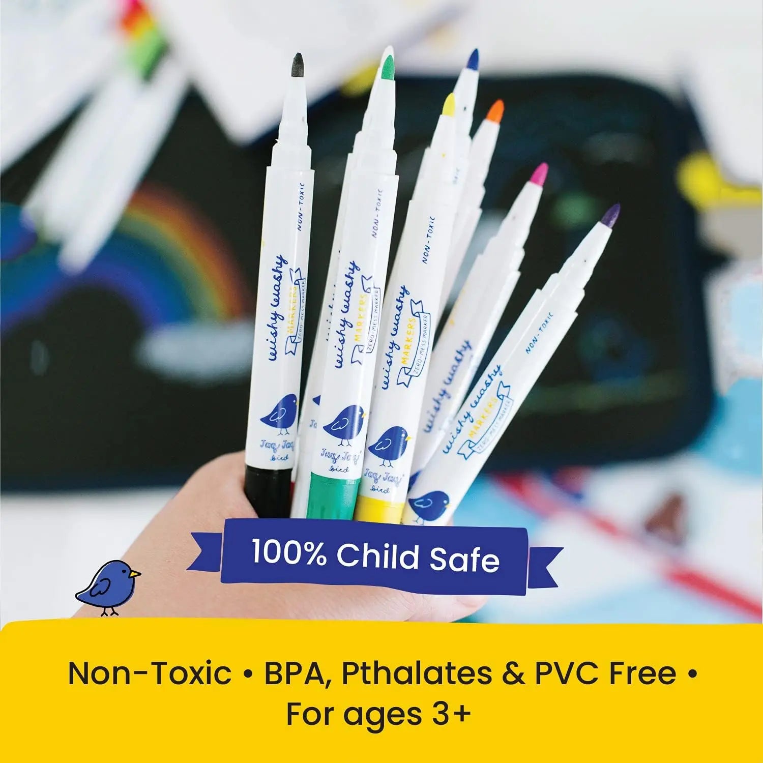 Jaq Jaq Bird Washable Dry Erase and Window Markers 9 pcs Jaq Jaq Bird