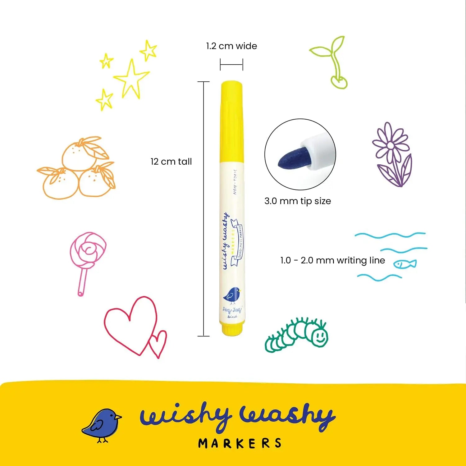 Jaq Jaq Bird Washable Dry Erase and Window Markers 9 pcs Jaq Jaq Bird