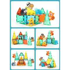 KEBO 56pcs Prairie Animals Construction Blocks Magnetic Tiles