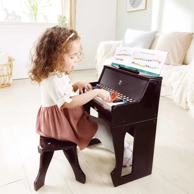 Learn with Lights Black Piano with Stool Hape