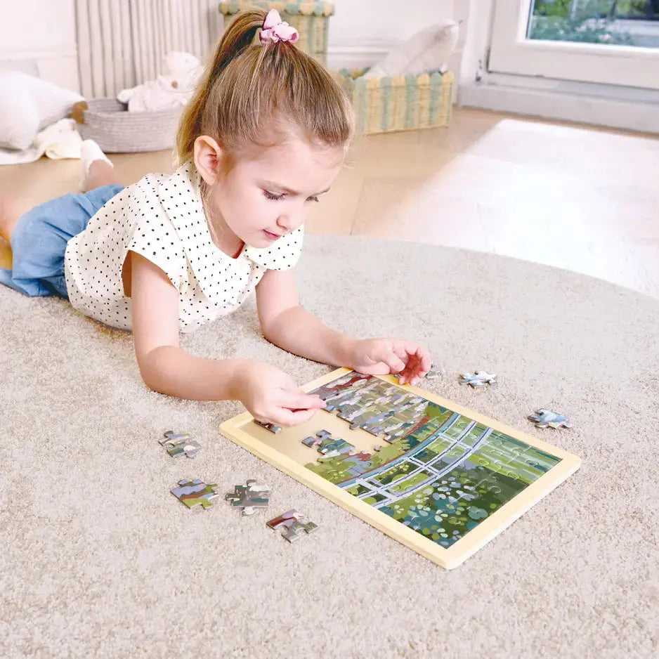 Hape x The Met Monet Water-Lily Garden Wooden Frame Puzzle – 48