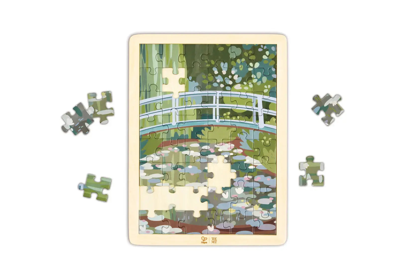 Hape x The Met Monet Water-Lily Garden Wooden Frame Puzzle – 48