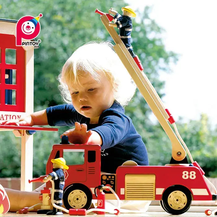 PINToy Wooden Fire Engine - Large PIN Toys