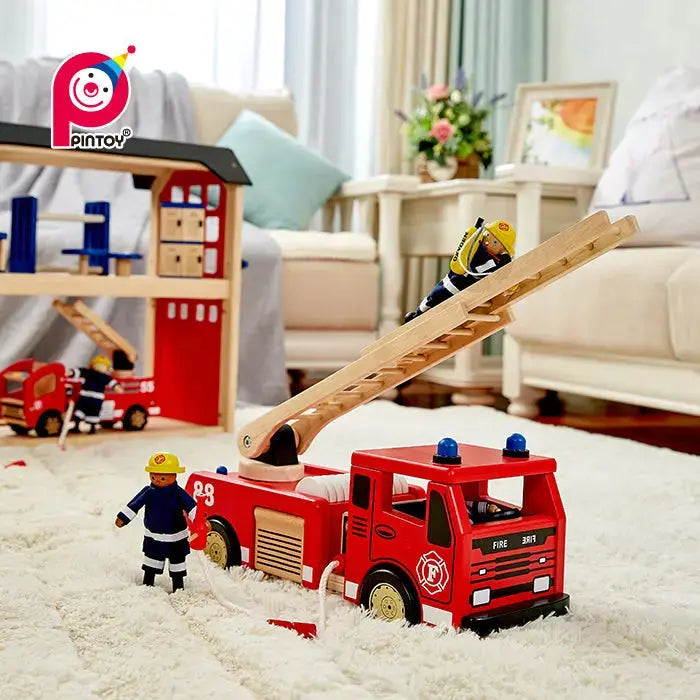 PINToy Wooden Fire Engine - Large PIN Toys