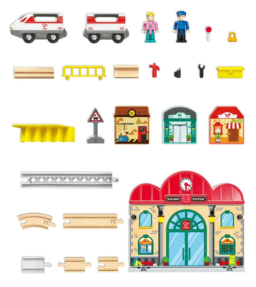 Portable Train Station Set Hape-Toy-Market
