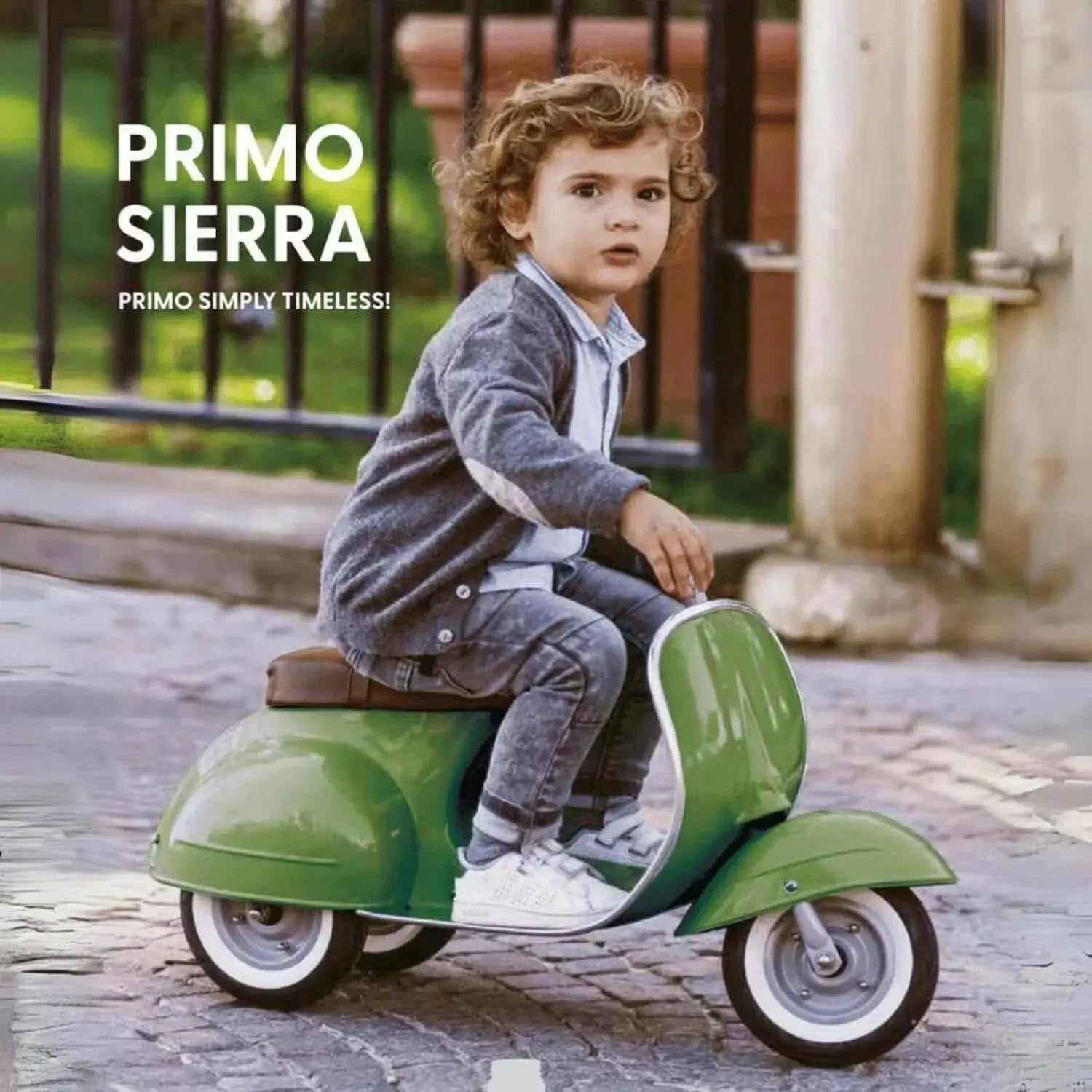 Primo Sierra Ride-On-Cream/Green & Brown Seat Ambosstoys