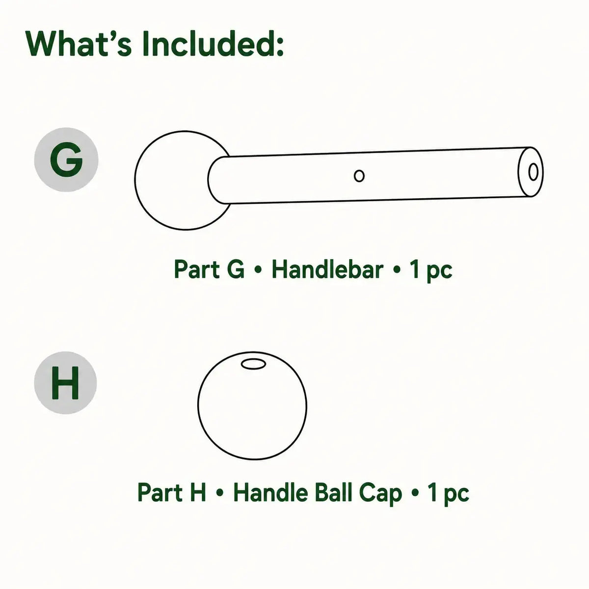 Replacement Handle (Parts G & H) for Scoot-Around (E0101)