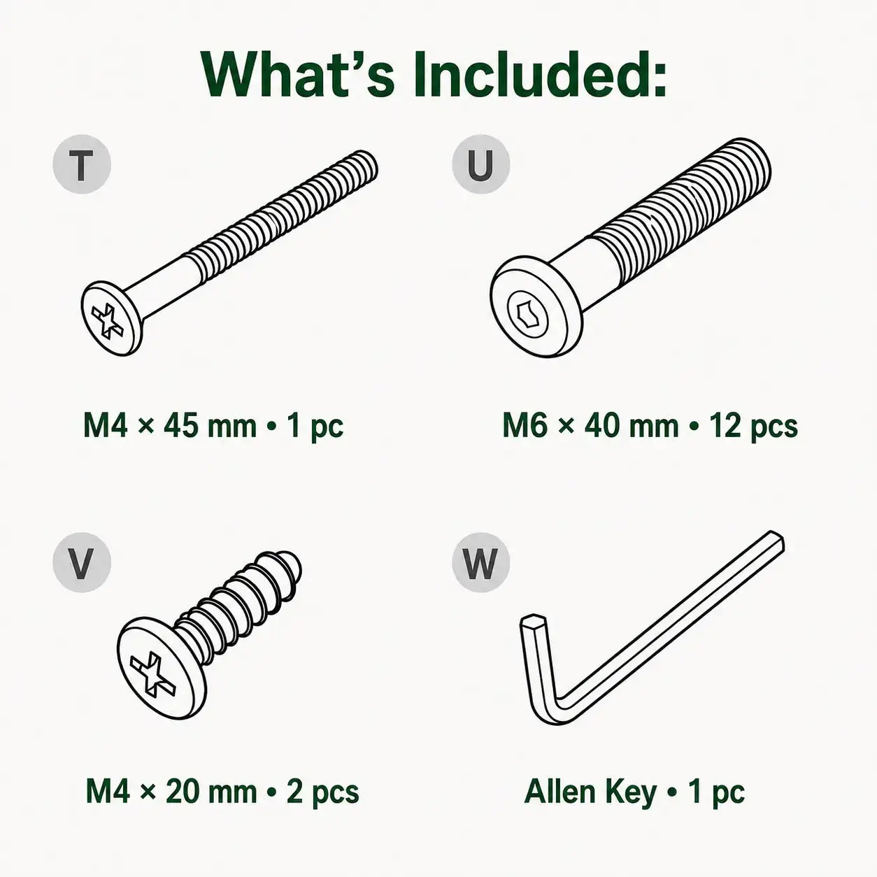 Replacement Hardware Pack for Ride-on & Foldable Engine Table (E3769)