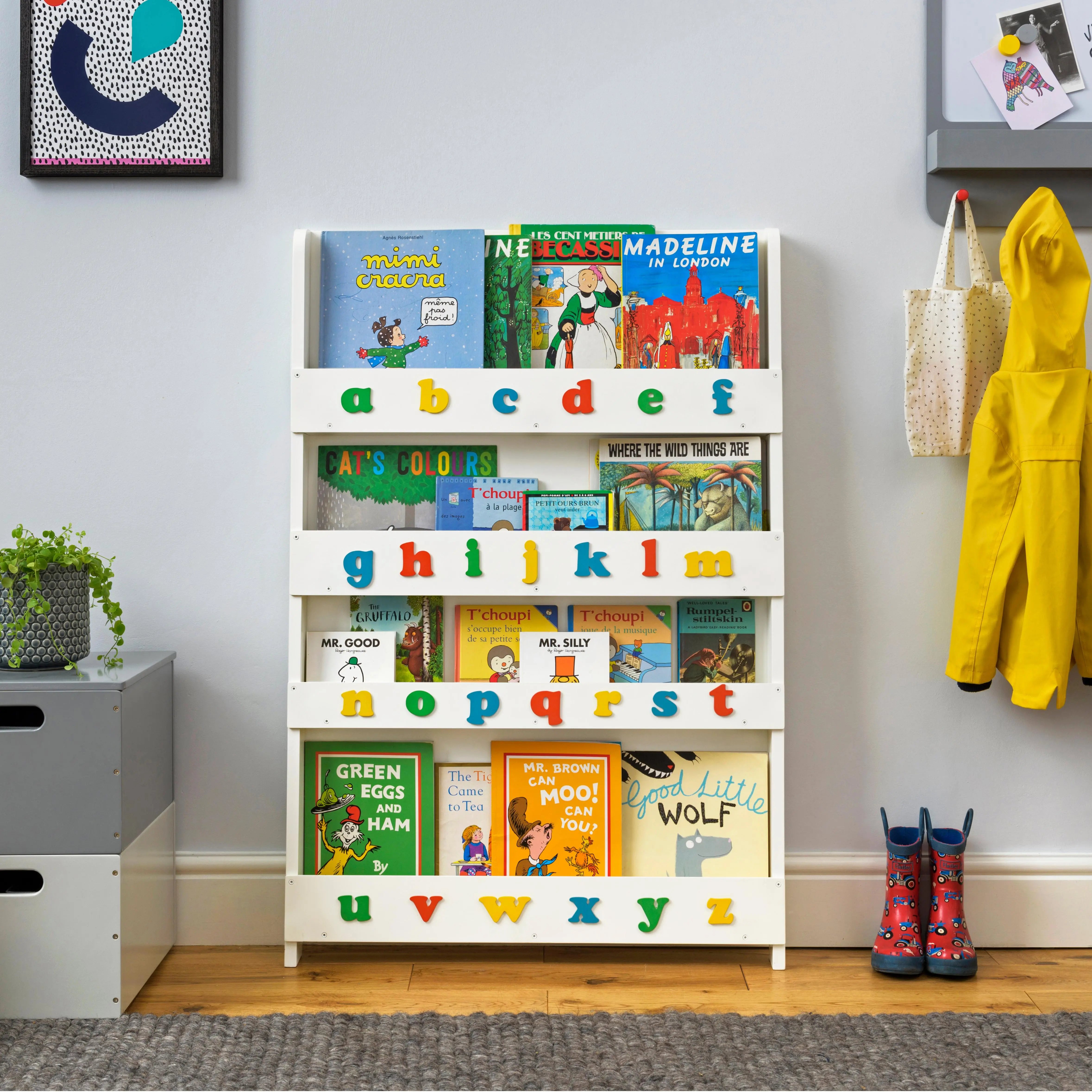 Tidy Books Bookcase Natural Wood (With Letters -Lowercase Retro) FSC 100% TidyBooks